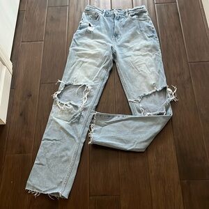 Hollister ripped straight leg jeans